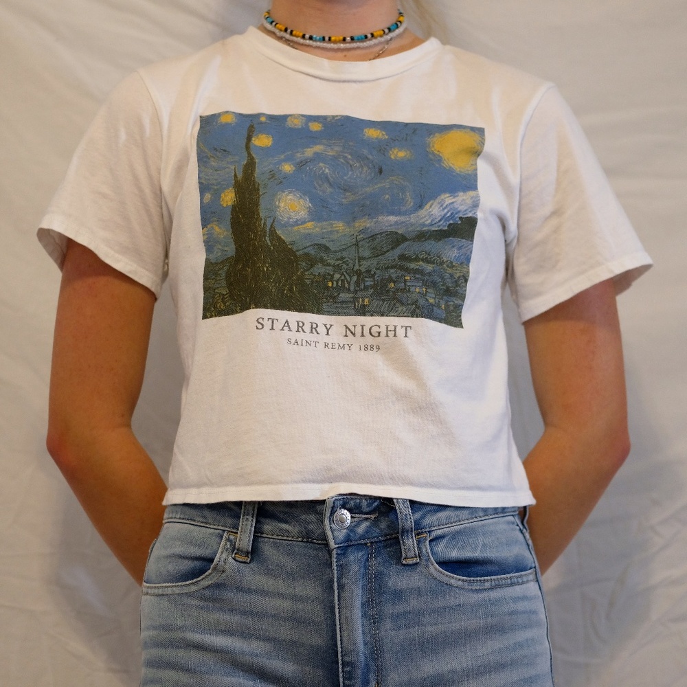 Starry Night Cropped T-Shirt
